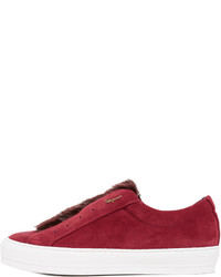 rote Wildleder Turnschuhe von Salvatore Ferragamo