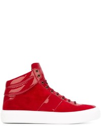 rote Wildleder Turnschuhe von Jimmy Choo