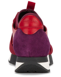 rote Wildleder Turnschuhe von Balenciaga