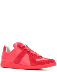 rote Wildleder Turnschuhe von Maison Margiela