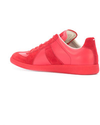 rote Wildleder Turnschuhe von Maison Margiela