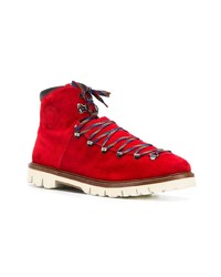 rote Wildlederarbeitsstiefel von Bally