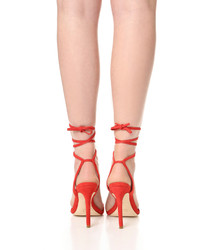 rote Wildledersandalen von Loeffler Randall