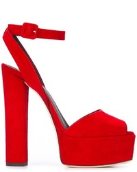 rote Wildledersandalen von Giuseppe Zanotti Design