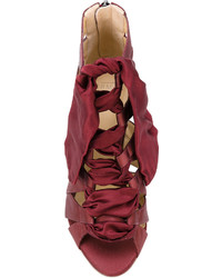 rote Wildledersandalen von Alexandre Birman