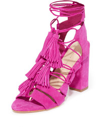 rote Wildledersandalen von Loeffler Randall