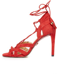 rote Wildledersandalen von MICHAEL Michael Kors