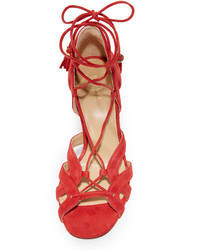 rote Wildledersandalen von MICHAEL Michael Kors