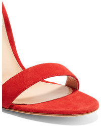 rote Wildledersandalen von Gianvito Rossi