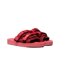 rote Wildledersandalen von Suicoke