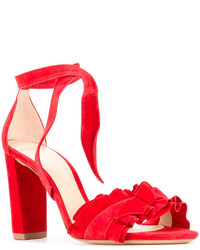 rote Wildledersandalen von Alexandre Birman