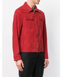 rote Shirtjacke aus Wildleder von Desa 1972