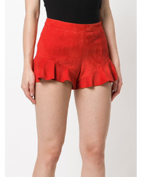 rote Wildledershorts von Drome