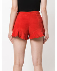 rote Wildledershorts von Drome