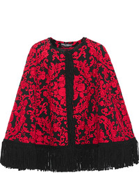 roter bedruckter Cape Mantel von Dolce & Gabbana