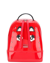 roter bedruckter Leder Rucksack von Furla