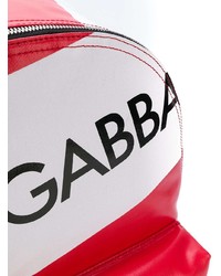 roter bedruckter Leder Rucksack von Dolce & Gabbana