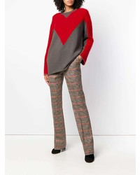 roter bedruckter Oversize Pullover von P.A.R.O.S.H.