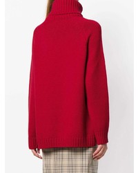 roter bedruckter Oversize Pullover von Fendi