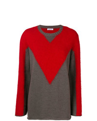 roter bedruckter Oversize Pullover von P.A.R.O.S.H.