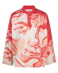 roter bedruckter Polo Pullover von JW Anderson