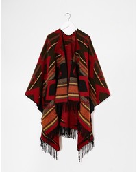 roter bedruckter Poncho