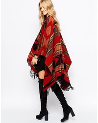 roter bedruckter Poncho