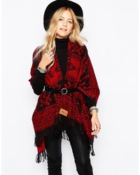roter bedruckter Poncho