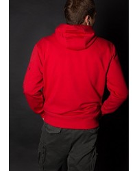 roter bedruckter Pullover mit einem Kapuze von Alpha Industries