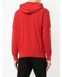 roter bedruckter Pullover mit einem Kapuze von Hysteric Glamour