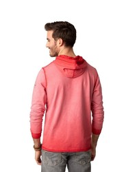 roter bedruckter Pullover mit einem Kapuze von Camp David