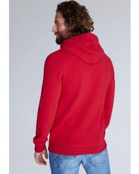 roter bedruckter Pullover mit einem Kapuze von Camp David