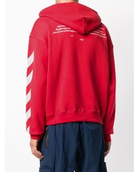 roter bedruckter Pullover mit einem Kapuze von Off-White