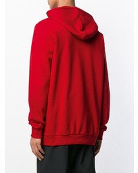 roter bedruckter Pullover mit einem Kapuze von adidas