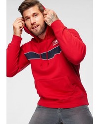 roter bedruckter Pullover mit einem Kapuze von Converse