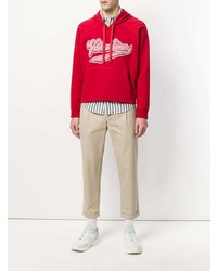 roter bedruckter Pullover mit einem Kapuze von Valentino