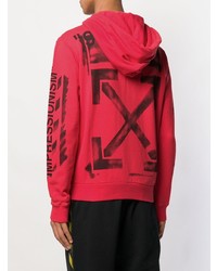 roter bedruckter Pullover mit einem Kapuze von Off-White