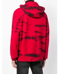 roter bedruckter Pullover mit einem Kapuze von Diesel Black Gold