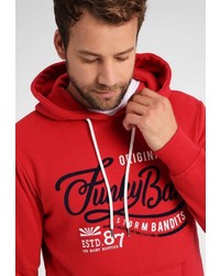 roter bedruckter Pullover mit einem Kapuze von Funky Buddha