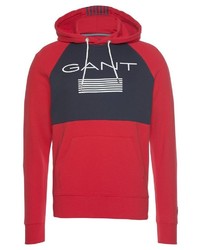 roter bedruckter Pullover mit einem Kapuze von Gant