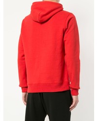 roter bedruckter Pullover mit einem Kapuze von Undercover