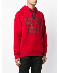 roter bedruckter Pullover mit einem Kapuze von Lanvin