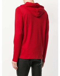 roter bedruckter Pullover mit einem Kapuze von Balmain