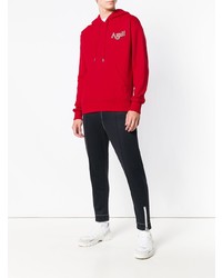 roter bedruckter Pullover mit einem Kapuze von AMI Alexandre Mattiussi