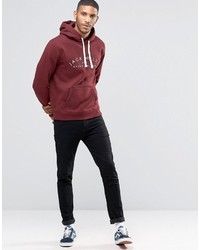 roter bedruckter Pullover mit einem Kapuze von Jack Wills