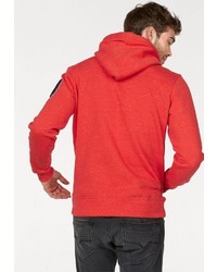 roter bedruckter Pullover mit einem Kapuze von Jack & Jones