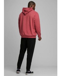 roter bedruckter Pullover mit einem Kapuze von Jack & Jones