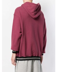 roter bedruckter Pullover mit einem Kapuze von Represent