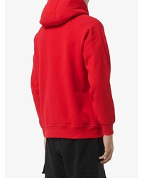 roter bedruckter Pullover mit einem Kapuze von Burberry