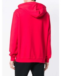 roter bedruckter Pullover mit einem Kapuze von Maison Margiela